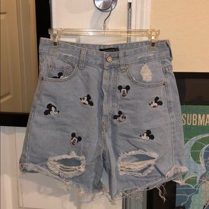 High Waisted Mickey Mouse Mom Shorts